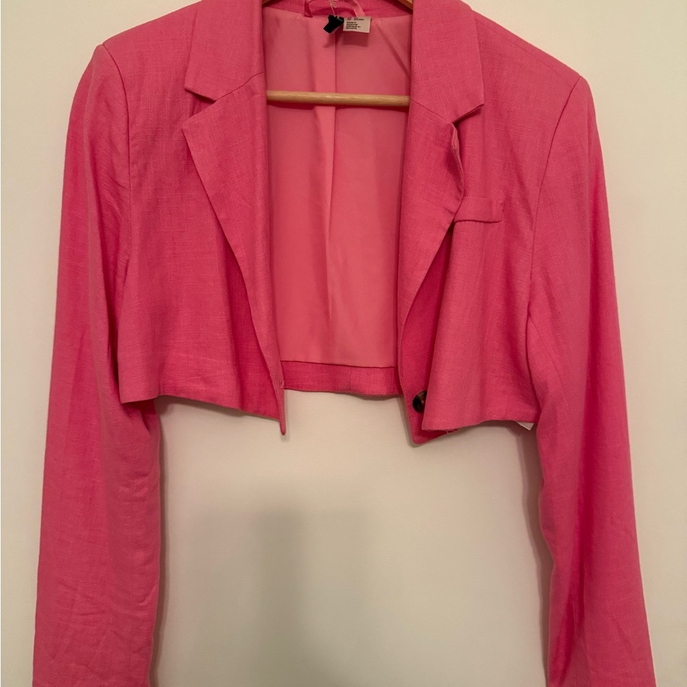 H&M Pink Cropped Jacket